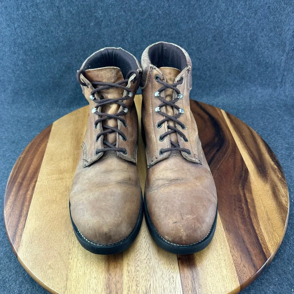 Vtg Georgia Boot Carbo Tec Mens Brown Leather Work Boots Sz 11 Made in USA